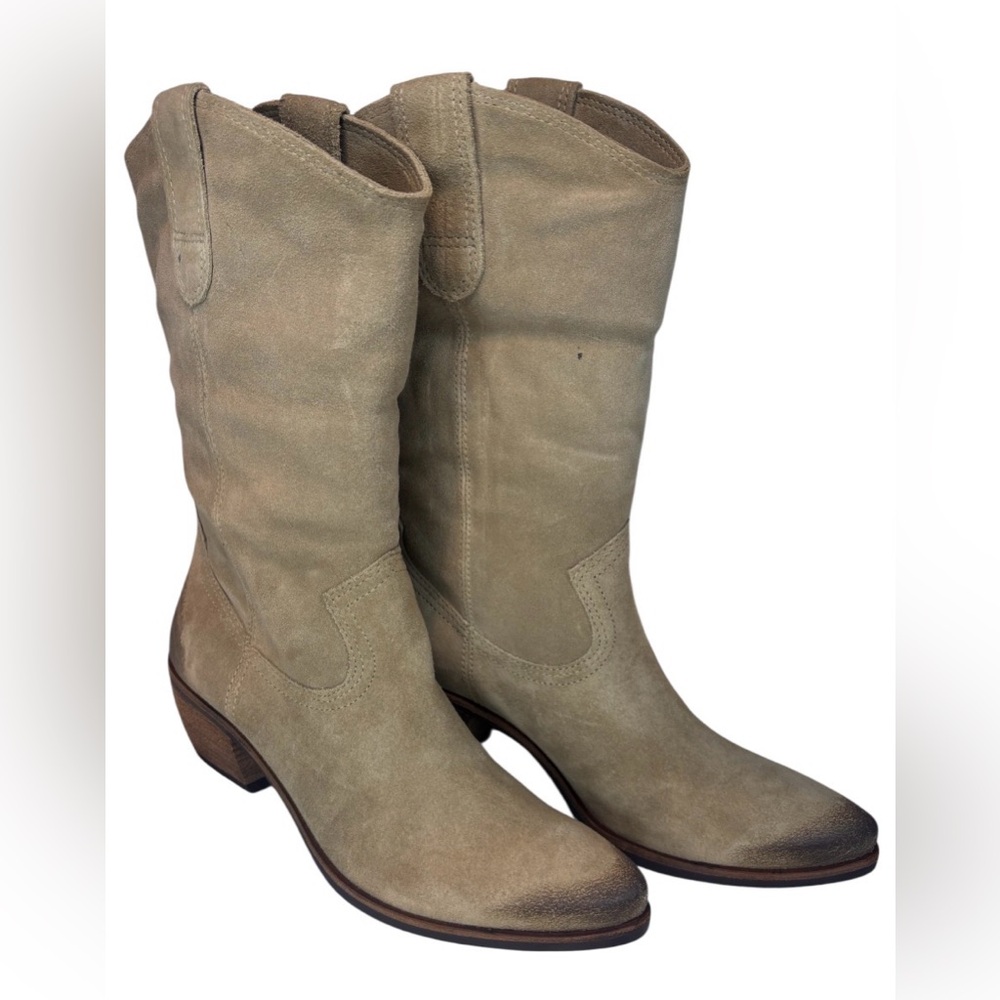 Matisse Tan Suede Mid-Calf Fold Down Western Boots Size 8.5M NWOT